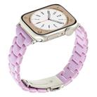 For Apple Watch 46mm / 49mm / 45mm / 44mm Small Waist Rhombus Three-bead Resin Watch Band(Purple) - 1