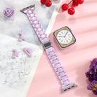 For Apple Watch 46mm / 49mm / 45mm / 44mm Small Waist Rhombus Three-bead Resin Watch Band(Purple) - 2