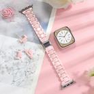 For Apple Watch 46mm / 49mm / 45mm / 44mm Small Waist Rhombus Three-bead Resin Watch Band(Pink) - 2
