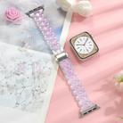 For Apple Watch 42mm / 41mm / 40mm / 38mm Small Waist Rhombus Three-bead Resin Watch Band(Gradient Pink) - 2