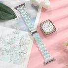 For Apple Watch 42mm / 41mm / 40mm / 38mm Small Waist Rhombus Three-bead Resin Watch Band(Gradient Green) - 2