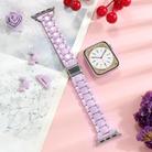 For Apple Watch 42mm / 41mm / 40mm / 38mm Small Waist Rhombus Three-bead Resin Watch Band(Purple) - 2