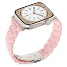 For Apple Watch 42mm / 41mm / 40mm / 38mm Small Waist Rhombus Three-bead Resin Watch Band(Pink) - 1