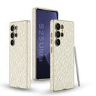 For Samsung Galaxy S25 Ultra 5G GKK Hidden Realm Plating Leather Phone Case , Not Included Pen(White) - 1