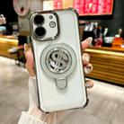 For iPhone 11 Space MagSafe Holder Phone Case with Lens Film(Titanium Grey) - 1
