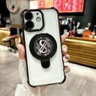 For iPhone 11 Space MagSafe Holder Phone Case with Lens Film(Black) - 1