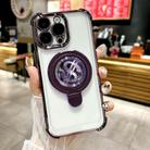 For iPhone 13 Pro Max Space MagSafe Holder Phone Case with Lens Film(Purple) - 1