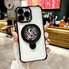 For iPhone 13 Pro Max Space MagSafe Holder Phone Case with Lens Film(Black) - 1