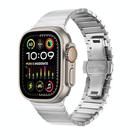 For Apple Watch 46mm / 49mm / 45mm / 44mm Butterfly Clasp One-Bead Titanium Alloy Watch Band(Silver) - 1