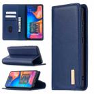 For Samsung Galaxy A20 & A30 2 in 1 Detachable Magnetic Horizontal Flip Genuine Leather Case with Holder & Card Slots & Wallet(Blue) - 1