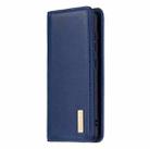 For Samsung Galaxy A21 2 in 1 Detachable Magnetic Horizontal Flip Genuine Leather Case with Holder & Card Slots & Wallet(Blue) - 2