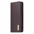 For Samsung Galaxy A21 2 in 1 Detachable Magnetic Horizontal Flip Genuine Leather Case with Holder & Card Slots & Wallet(Dark Brown) - 2
