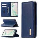 For Samsung Galaxy Note10 2 in 1 Detachable Magnetic Horizontal Flip Genuine Leather Case with Holder & Card Slots & Wallet(Blue) - 1