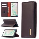 For Samsung Galaxy Note10 2 in 1 Detachable Magnetic Horizontal Flip Genuine Leather Case with Holder & Card Slots & Wallet(Dark Brown) - 1