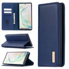 For Samsung Galaxy Note10+ 2 in 1 Detachable Magnetic Horizontal Flip Genuine Leather Case with Holder & Card Slots & Wallet(Blue) - 1