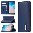 For Samsung Galaxy S10 2 in 1 Detachable Magnetic Horizontal Flip Genuine Leather Case with Holder & Card Slots & Wallet(Blue) - 1