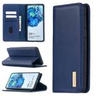 For Samsung Galaxy S20+ 2 in 1 Detachable Magnetic Horizontal Flip Genuine Leather Case with Holder & Card Slots & Wallet(Blue) - 1