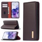 For Samsung Galaxy S20 2 in 1 Detachable Magnetic Horizontal Flip Genuine Leather Case with Holder & Card Slots & Wallet(Dark Brown) - 1