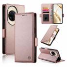 For Huawei nova 14 Ultra Side Buckle Magnetic Frosted Leather Phone Case(Rose Gold) - 1