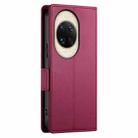 For Huawei nova 14 Ultra Side Buckle Magnetic Frosted Leather Phone Case(Wine Red) - 3