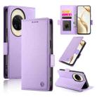 For Huawei nova 14 Ultra Side Buckle Magnetic Frosted Leather Phone Case(Purple) - 1