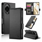 For Huawei nova 14 Side Buckle Magnetic Frosted Leather Phone Case(Black) - 1