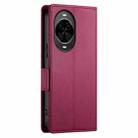 For Huawei nova 14 Side Buckle Magnetic Frosted Leather Phone Case(Wine Red) - 3
