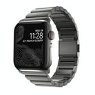For Apple Watch 46mm / 49mm / 45mm / 44mm Norman Clasp One-Bead Stainless Steel Watch Band(Tin Color) - 1
