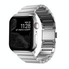 For Apple Watch 46mm / 49mm / 45mm / 44mm Norman Clasp One-Bead Stainless Steel Watch Band(Silver) - 1
