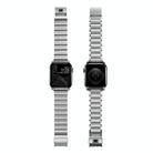 For Apple Watch 46mm / 49mm / 45mm / 44mm Norman Clasp One-Bead Stainless Steel Watch Band(Silver) - 3