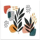 Abstract Leaves Frameless Canvas Decorative Painting Print On Your Demand, Size:80x80cm - 1