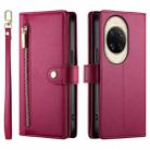 For Huawei nova 14 Ultra Nine Card-slot Zipper Wallet Bag Leather Phone Case(Red) - 2