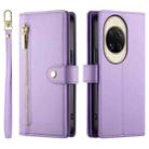 For Huawei nova 14 Ultra Nine Card-slot Zipper Wallet Bag Leather Phone Case(Purple) - 2