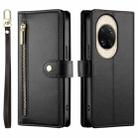 For Huawei nova 14 Ultra Nine Card-slot Zipper Wallet Bag Leather Phone Case(Black) - 2