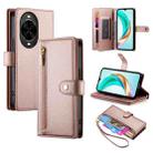 For Huawei nova 14 Pro Nine Card-slot Zipper Wallet Bag Leather Phone Case(Pink) - 1