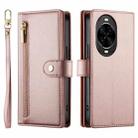 For Huawei nova 14 Pro Nine Card-slot Zipper Wallet Bag Leather Phone Case(Pink) - 2
