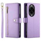 For Huawei nova 14 Pro Nine Card-slot Zipper Wallet Bag Leather Phone Case(Purple) - 2