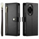 For Huawei nova 14 Pro Nine Card-slot Zipper Wallet Bag Leather Phone Case(Black) - 2