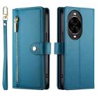 For Huawei nova 14 Pro Nine Card-slot Zipper Wallet Bag Leather Phone Case(Blue) - 2
