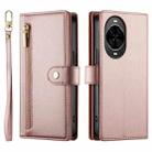 For Huawei nova 14 Nine Card-slot Zipper Wallet Bag Leather Phone Case(Pink) - 2