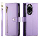 For Huawei nova 14 Nine Card-slot Zipper Wallet Bag Leather Phone Case(Purple) - 2