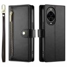 For Huawei nova 14 Nine Card-slot Zipper Wallet Bag Leather Phone Case(Black) - 2