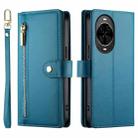 For Huawei nova 14 Nine Card-slot Zipper Wallet Bag Leather Phone Case(Blue) - 2