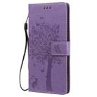 For Samsung Galaxy Note20 Tree & Cat Pattern Pressed Printing Horizontal Flip PU Leather Case with Holder & Card Slots & Wallet & Lanyard(Light Purple) - 2