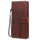 For Samsung Galaxy Note20 Tree & Cat Pattern Pressed Printing Horizontal Flip PU Leather Case with Holder & Card Slots & Wallet & Lanyard(Coffee) - 2