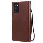 For Samsung Galaxy Note20 Tree & Cat Pattern Pressed Printing Horizontal Flip PU Leather Case with Holder & Card Slots & Wallet & Lanyard(Coffee) - 3