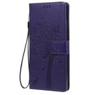 For Samsung Galaxy Note20 Tree & Cat Pattern Pressed Printing Horizontal Flip PU Leather Case with Holder & Card Slots & Wallet & Lanyard(Purple) - 2