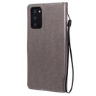 For Samsung Galaxy Note20 Tree & Cat Pattern Pressed Printing Horizontal Flip PU Leather Case with Holder & Card Slots & Wallet & Lanyard(Grey) - 3