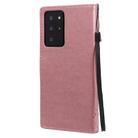 For Samsung Galaxy Note20 Ultra Tree & Cat Pattern Pressed Printing Horizontal Flip PU Leather Case with Holder & Card Slots & Wallet & Lanyard(Pink) - 3