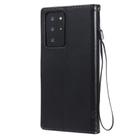 For Samsung Galaxy Note20 Ultra Tree & Cat Pattern Pressed Printing Horizontal Flip PU Leather Case with Holder & Card Slots & Wallet & Lanyard(Black) - 3